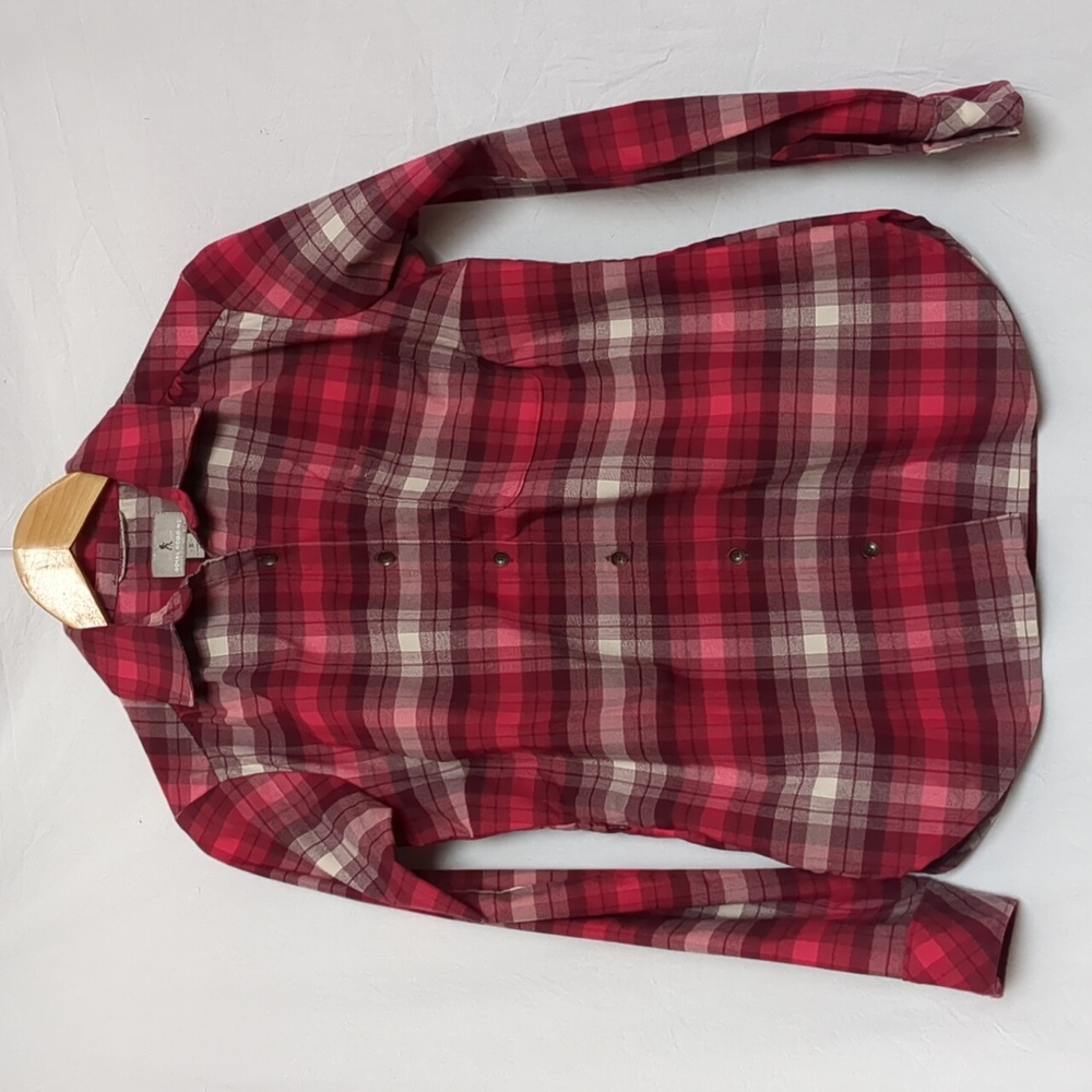 Royal Robbins shirt plaid button up pink small